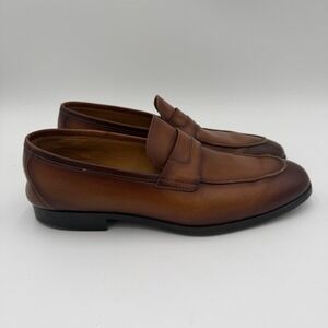 Magnanni Flex Daniel Men's Leather Penny Loafers Brown Size 10.5 Slip On Shoes